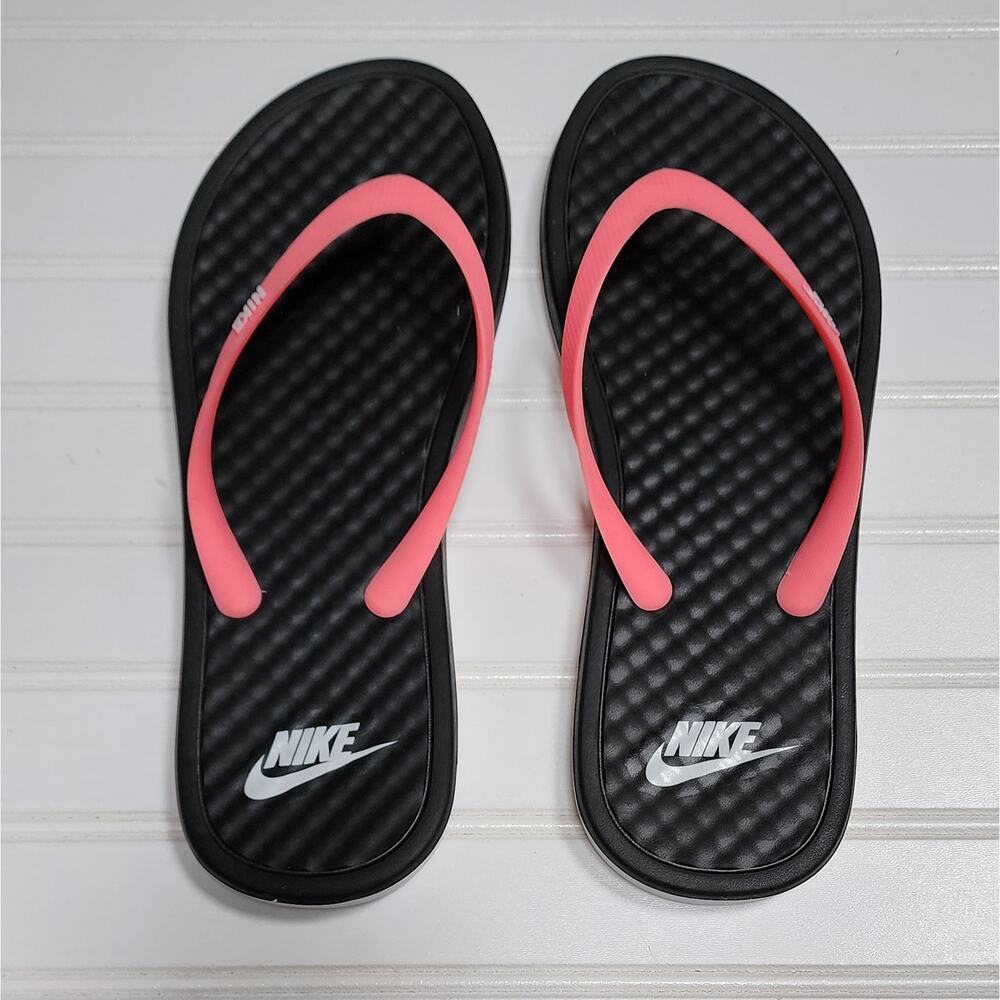 Nike Unisex Adult On Deck Flip Flop Sandals Size 10 Men's/11 Women's Black Pink - Picture 2 of 10
